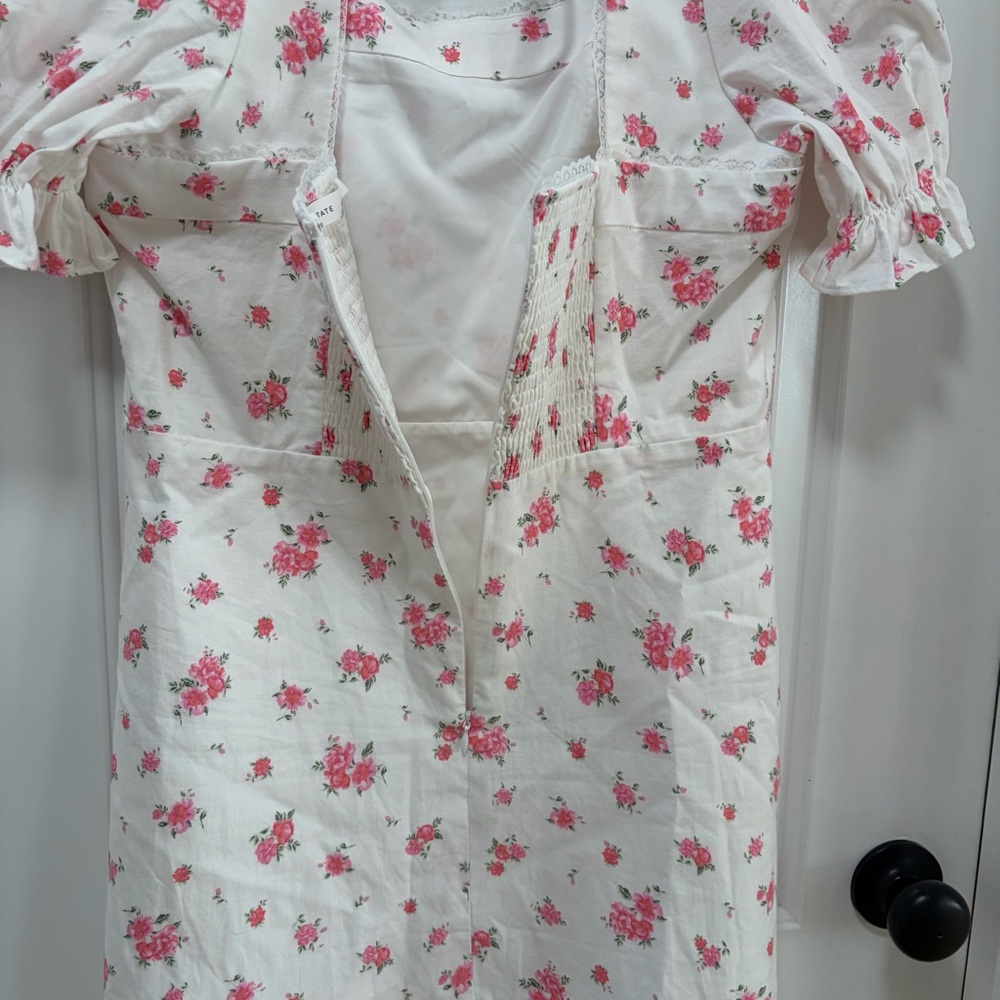 Altar’d State NWOT‎ Lucia Mini Dress size XL White Puff Sleeve Ditsy Floral - Picture 13 of 16